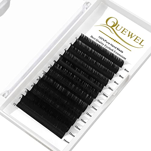 QUEWEL Eyelash Extension Supplies 0.07 D Curl Mix-8-14mm Classic Individual Lash Extensions|Optinal 0.03/0.05/0.07/0.10/0.15/0.20 C/D Single 8-25mm Mix 8-14mm 15-20mm 20-25mm|(0.07 D MIX-8-14mm)