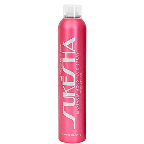 Sukesha Maximum Hold Hair Spray 10 oz - Fast Dry, Strong Hold, Shine & Natural Extracts