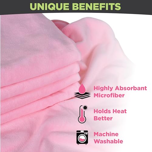 Facial Towels Professional Split Design Microfiber for Spa Steam Esthetician Supplies Salon and Barber Tools (Soft Pink)