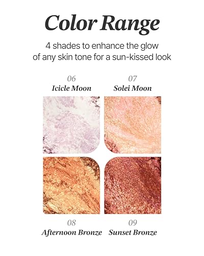 Glint Marble Highlighter Icicle Moon 0.08oz - Korean Makeup, Long-Lasting Glow