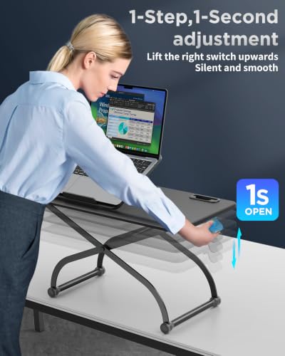 Small Adjustable Laptop Desk Stand - Ergonomic Standing Converter
