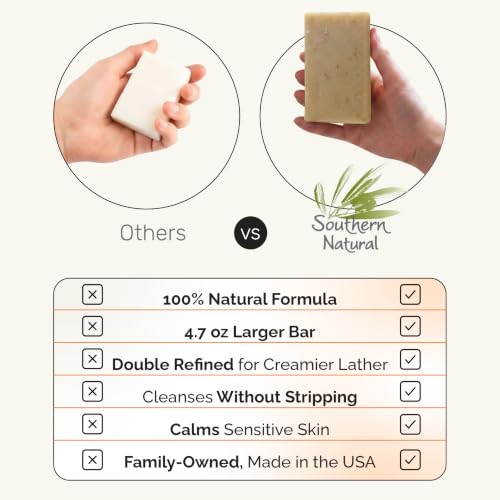 Unscented Oatmeal & Honey Goat Milk Soap Bar 3 Pack for Dry Skin - Luxury Handcrafted
