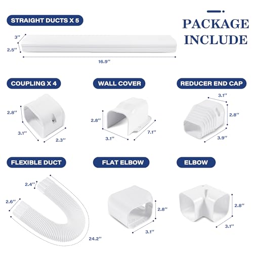 10ft Mini Split Line Set Cover PVC for AC & Heat Pump White