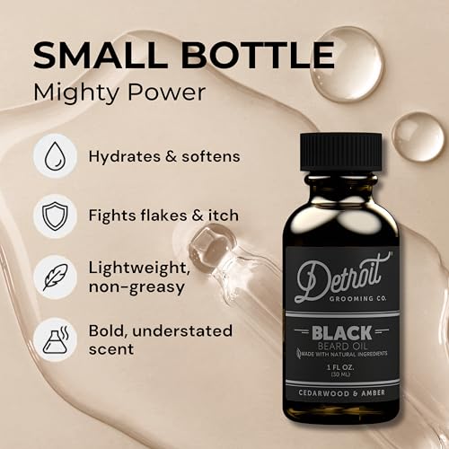 Black Beard Oil with Natural Oils - 1 oz - Hydrating & Strengthening - Handcrafted in Detroit Variation of THIS listing