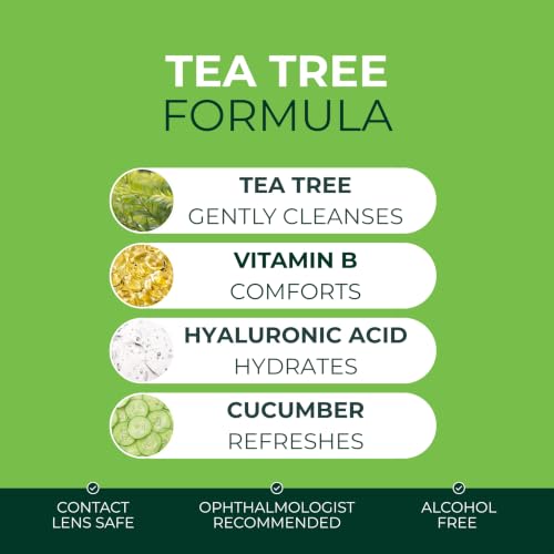 Tea Tree Eyelid Gel Cleanser 3 Pack - Gentle Daily Plant-Based Eyelash & Eyelid Care