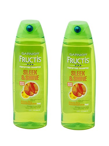 Garnier Fructis Sleek & Shine Shampoo 13 Oz Pack of 2 for Frizzy & Dry Hair