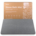 XMarrat Dark Gray Extra Large Diatomaceous Earth Bath Mat 31.5"x19.7" - Non-Slip, Quick Drying Bathroom Rug