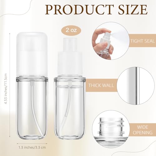 Eccliy 24 Pack Travel Spray Bottles 1.35oz/40ml Fine Mist Empty Spray Bottles Mini Leak Proof Refillable Plastic Bottle Set for Perfume Essential Oils Toners Rose Face Hair (Transparent)
