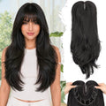 26 Inch Hair Topper for Women with Bangs - Black Brown Thinning Hair Volumizer