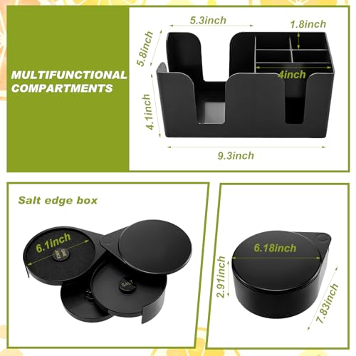 Bar Supplies Kit with Garnish Tray and Cocktail Shaker Set - 5 Compartments