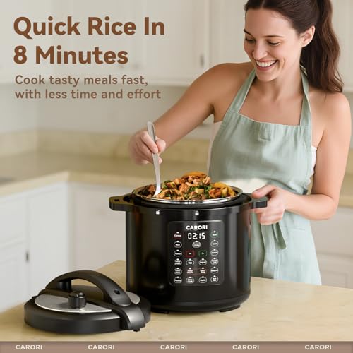 8 Qt Electric Pressure Cooker Multi-Cooker with Stainless Steel Pot - Black