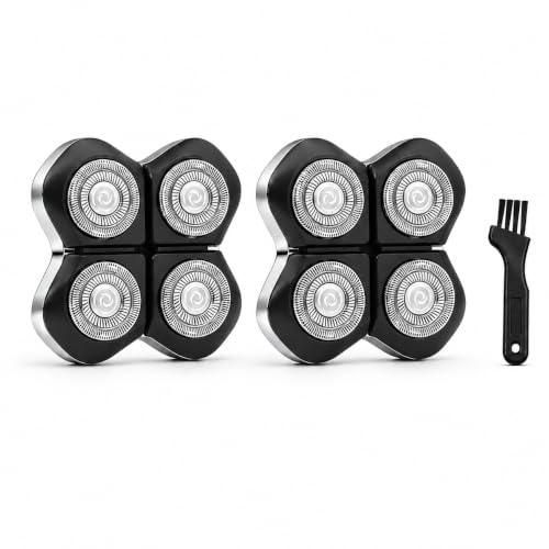Silver 2-Pack Shaver Replacement Heads Compatible with Freebird FlexSeries Pro — Precision 4-Blade System
