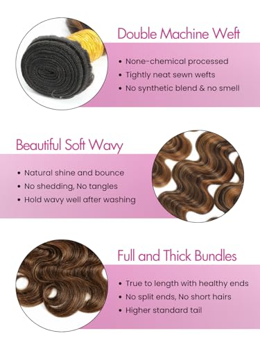 Brazilian Virgin Remy Human Hair Body Wave Bundle - Honey Blonde FB30