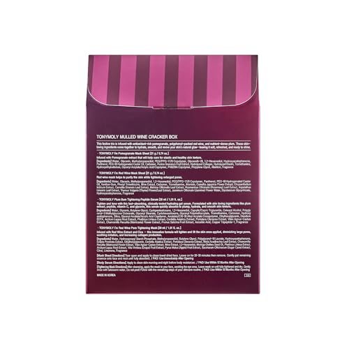 TONYMOLY Mulled Wine Mask & Body Serum Set ? Holiday Skincare Gift, Secret Santa Gift, or White Elephant Exchange Idea, 4-Piece Hydrating & Pore Refining Set