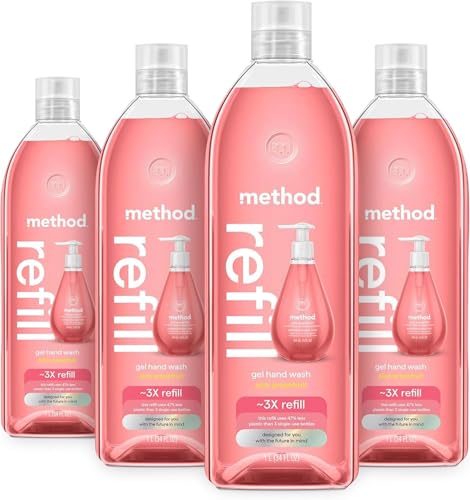 Method Gel Hand Wash Refill Pink Grapefruit 34 fl oz Pack of 4