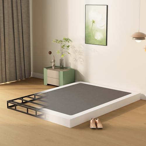 Full Size Box Spring with Fabric Cover - 4 Inch Low Profile Bed Foundation