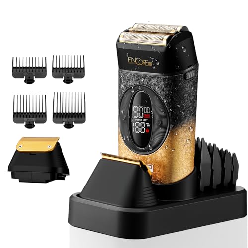DSP 3-in-1 Cordless Foil Shaver for Men - Gold, 3-Speed Bald Head Trimmer