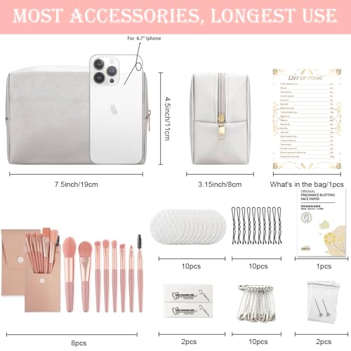 White Mini Emergency Kit for Women – Bridal & Purse Essentials, Wedding Survival, 50+ Items
