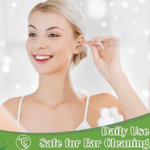 50 Pack White Double Round Bamboo Cotton Swabs for Makeup & Ear Care - 5000 Count