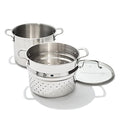 OXO 8.4QT Stainless Steel Multipurpose Stockpot with Glass Lid, Steamer & Pasta Insert