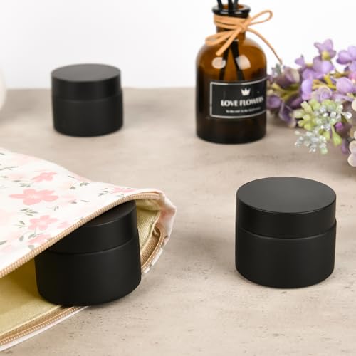 Frosted Black Glass Cosmetic Jars with Airtight Lids - 2oz (Variation of THIS listing)