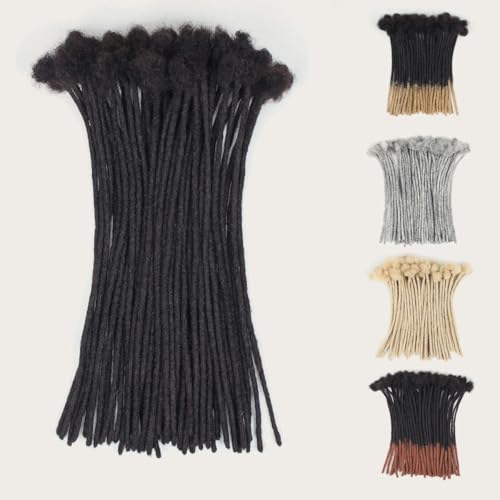 18 Inch Human Hair Loc Extensions - 40 Strands, Handmade Dreadlocks, Variation 1b / 18 Inch-40s