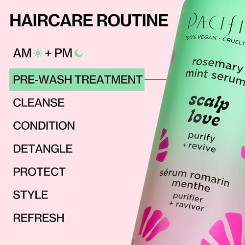 Pacifica Scalp Serum – Rosemary Mint Scalp Love Serum - Scalp Treatment for Dry Itchy Scalp w/Witch Hazel for Scalp Detox & Moisturizing, Vegan & Cruelty-Free, 2 oz