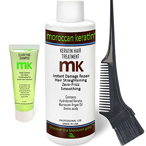 Moroccan Keratin Hair Treatment Set for Smoothing & Straightening - 120ml + Shampoo & Brush