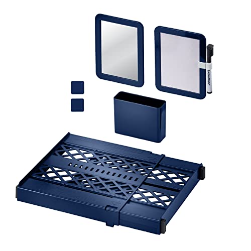Blue Adjust-A-Shelf Locker Organization Kit with Mirror & Whiteboard - 6 Pieces