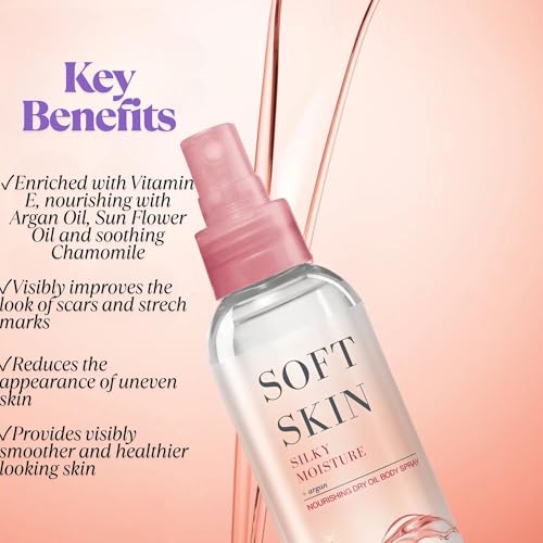 Jojoba & Argan Dry Body Oil Spray - Moisturizing After Shower Lotion, Pack of 2