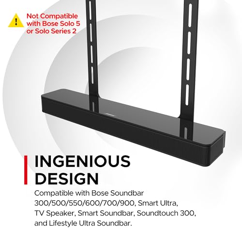 Sound Bass Under TV Mount for Bose Soundbars - Black, Invisible Fit