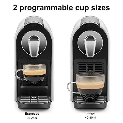 Espresso Capsule Coffee Maker with 20 Bar Pump, Removable Water Tank, Adjustable Cup Tray
