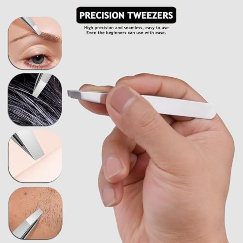 6 Sets Pack Travel Manicure Set Professional Nail Clipper Kit-5 Pieces Stainless Steel Manicure Kit, Women Men Grooming kit With Nail Care Tools Beauty Scissors Tweezers (Silver Black)