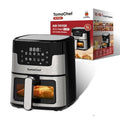 TomaChef 5.3QT Air Fryer with View Window & 10 Cooking Presets - Black, Medium