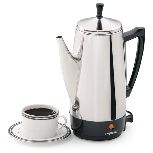Electric Coffee Percolator 12-Cup Stainless Steel Silver - Fast Brewing