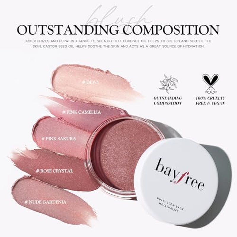bayfree Cream Blush for Cheeks, Face Makeup, Radiant Finish, Hydrating, Blendable Color & Silk Smoothing Primer Balm for Smooth & Flawless Skin, Long Lasting, Soft Texture, Matte Finish
