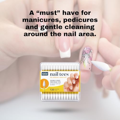 Double-Pointed Cotton Swabs for Nail Care - 120 Count, 6 Pack