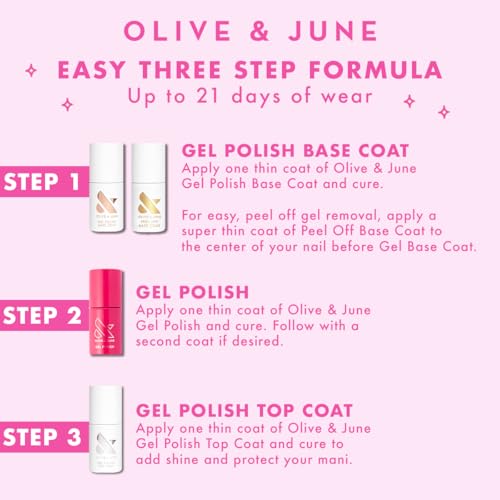 Olive & June Gel Base & Top Coat Duo - Clear, 1 Fl Oz Pack of 2