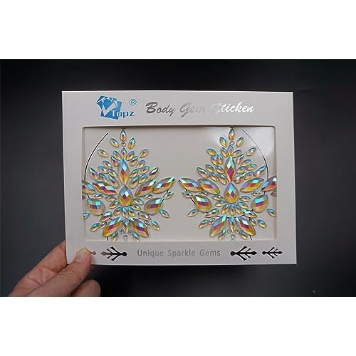 TOPZ glow in the dark body gems halloween rave face jewels festival rave face gems sticker temporary tattoo body jewels sticker for halloween make up party