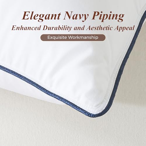 King Size Goose Feather Down Pillow Set - Ultra Comfort 2 Pack