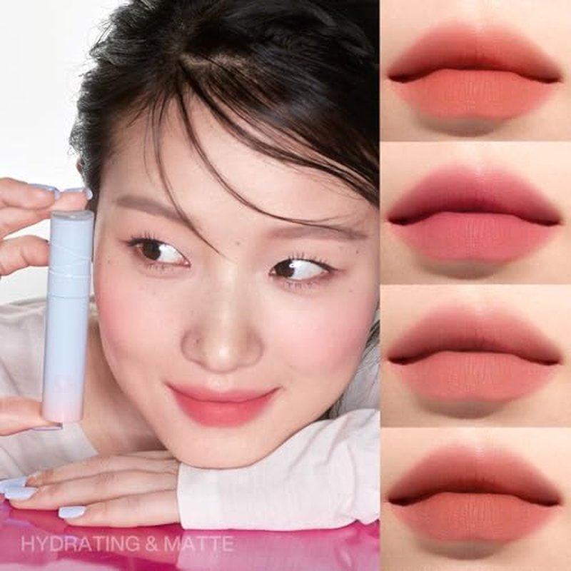 INTO YOU Lipstick Watery Lip Matt Finish Hydrating Long-lasting Smudge-proof Lip Stain Makeup High Pigment Lightweight Non Sticky Lip Gloss for Girls and Women, 0.1 oz (3g) in W14 Guava Lychee