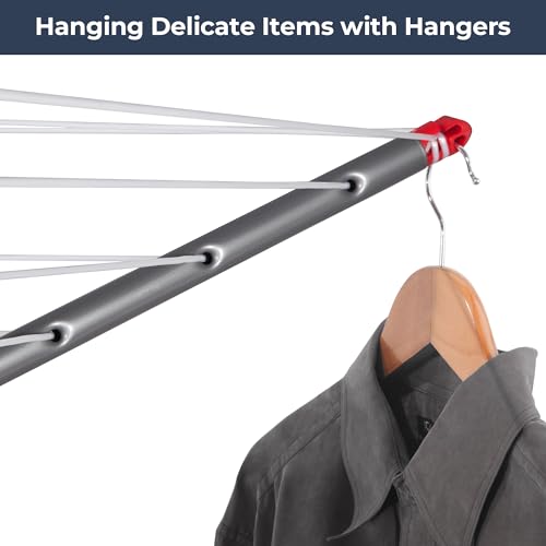 164 Feet Rotary Clothes Drying Rack with Adjustable Height & Ground Spike