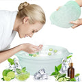 Face Tub for Ice Bath with Built-in Ice Tray ? Collapsible Silicone Facial Ice Bath Bowl for Cold Plunge Therapy, Skin Tightening & Acne Relief ? Portable Spa Tool for Home & Travel(Green)