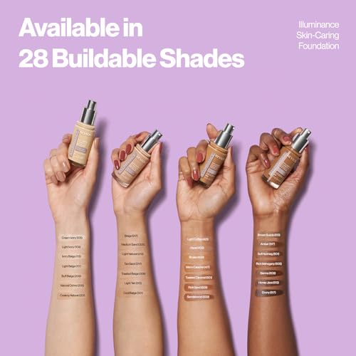 Revlon Illuminance Skin-Caring Liquid Foundation, Hyaluronic Acid, Hydrating and Nourishing Formula with Medium Coverage, 117 Light Beige, 1 fl oz