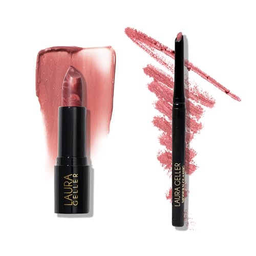 Laura Geller Italian Marble Sheer Lipstick & Lip Liner Set - Hydrating, Long-Lasting, Flattering Shades