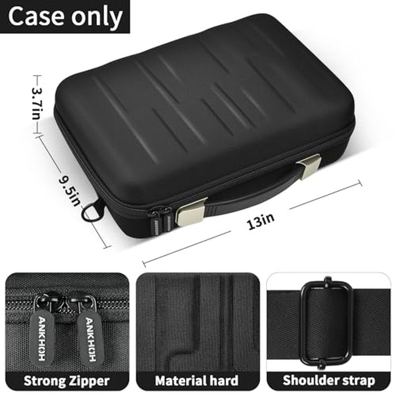 ANKHOH Barber Case for Ufree/for Wahl/for Andis/for Novah/for Solati Hair Clippers, Mens Beard Trimmer Universal Hair Tool Organizer, Barber Kit and Accessories Travel Bag (Box Only)