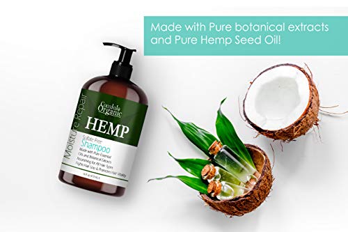 Volumizing Hemp Shampoo 16 oz - Hydrating, Sulfate & Paraben-Free for All Hair Types