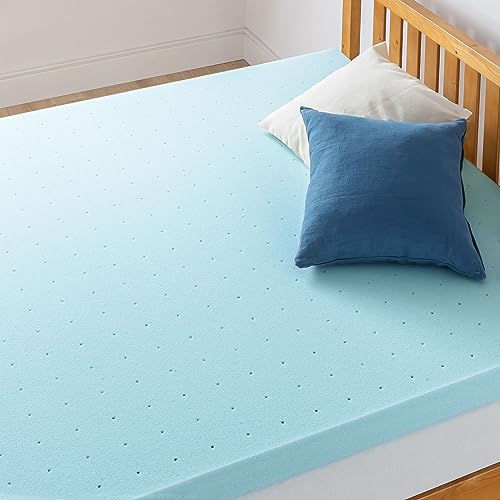 4 Inch Ventilated Memory Foam Mattress Topper - Short Queen, Cooling Gel Infusion, CertiPUR-US Certified