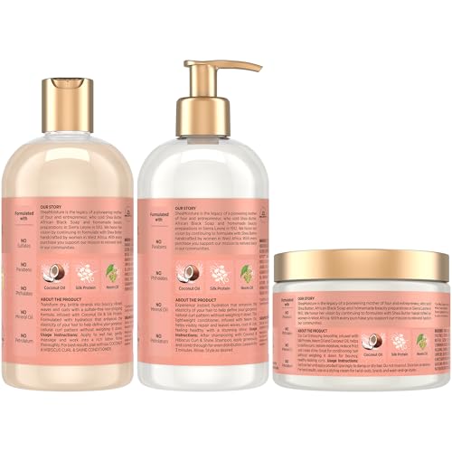 SheaMoisture Coconut & Hibiscus Hair Care Set - 8.67 Fl Oz Pack of 3 for Curly Hair