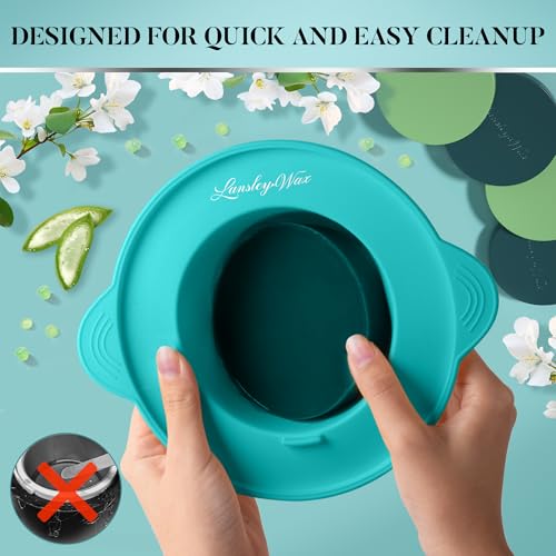 Basic Waxing Kit for Women & Men - 4 Pack Blue Green Wax Pot & Heater - Rapid Heat Up, Sensitive Skin Safe
